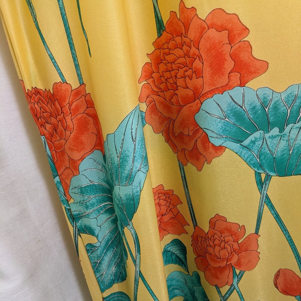 Vintage Sears Yellow Floral Loungewear House Dress - Sz 10/12 - Picture 3 of 7